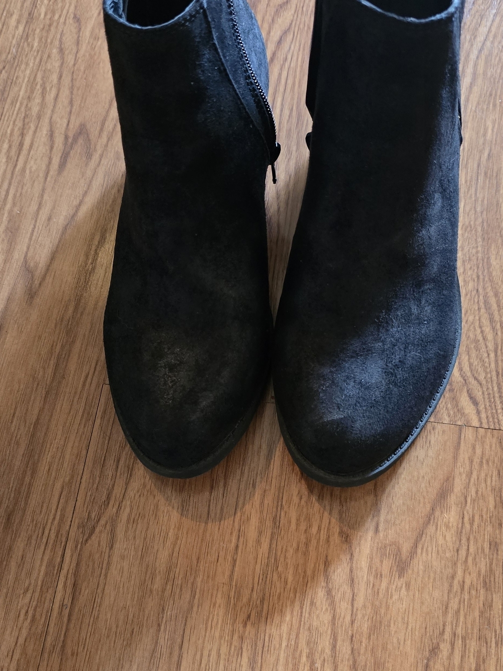 Carlos by Carlos Santana Women's Black Suede Ankle Booties with Side Zipper